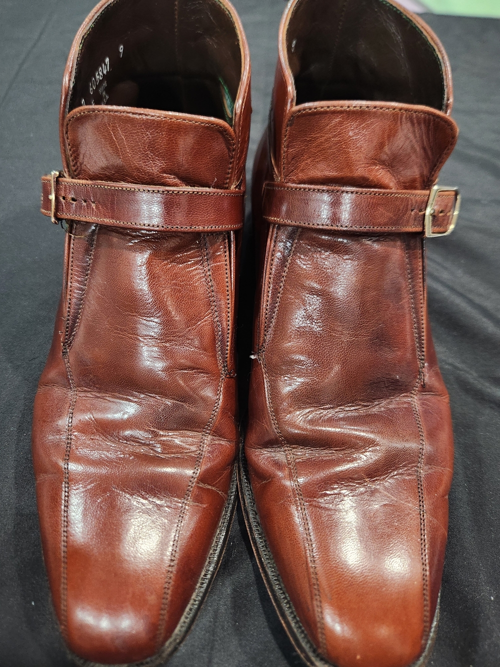 Men's Florsheim Imperial Leather Monk Strap Shoes in Brown